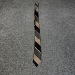 Moore's Tie Mens OS Multicolor Striped Pointed Polyester Classic Woven Necktie